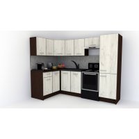 Bucatarie de Colt GENA NEW 2 ST. 140-250, Fara Corp de Cuptor, Wenge / Decor K001